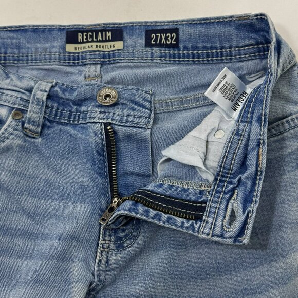 Reclaim Regular Bootleg Bootcut Jeans Men Size 27x32 Western Cowboy Distressed - Picture 4 of 12